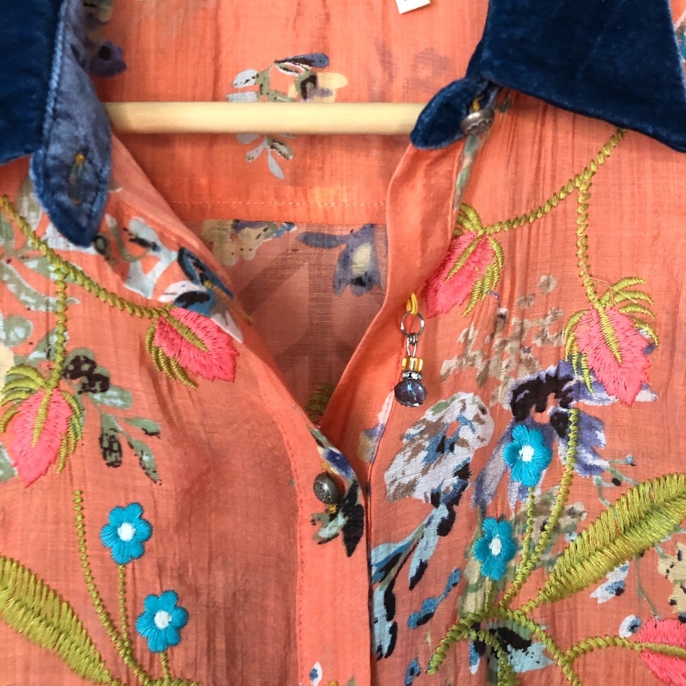 SOFT SURROUNDINGS |Arrata Embroidered Button Down - Picture 5 of 11
